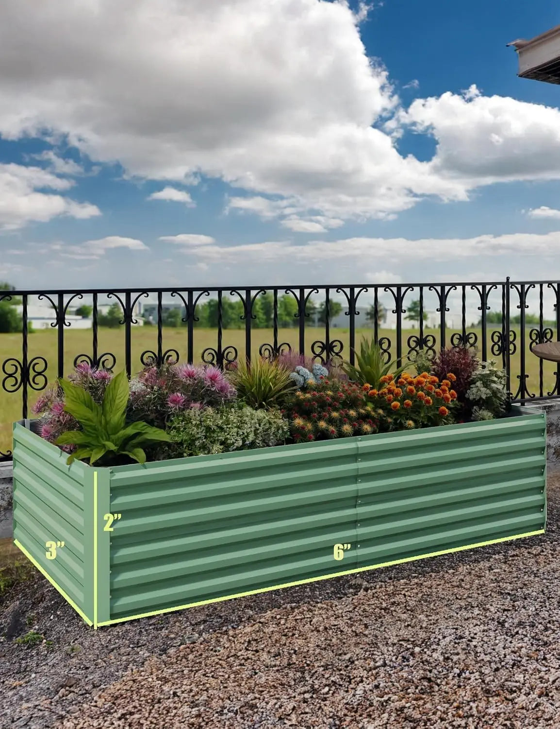 6x3x2 8x4x2ft Galvanized Raised Garden Bed Deep Root Planter Box for Vegetables Flowers Herbs-Large Metal Raised Garden Bed Kit