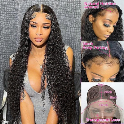 200% Hair Wigs Human Hair Deep Wave 13x4 Lace Frontal Wig Water Wave 4x4 Lace Closure Pre Plucked 13X6 HD Lace Frontal Wig