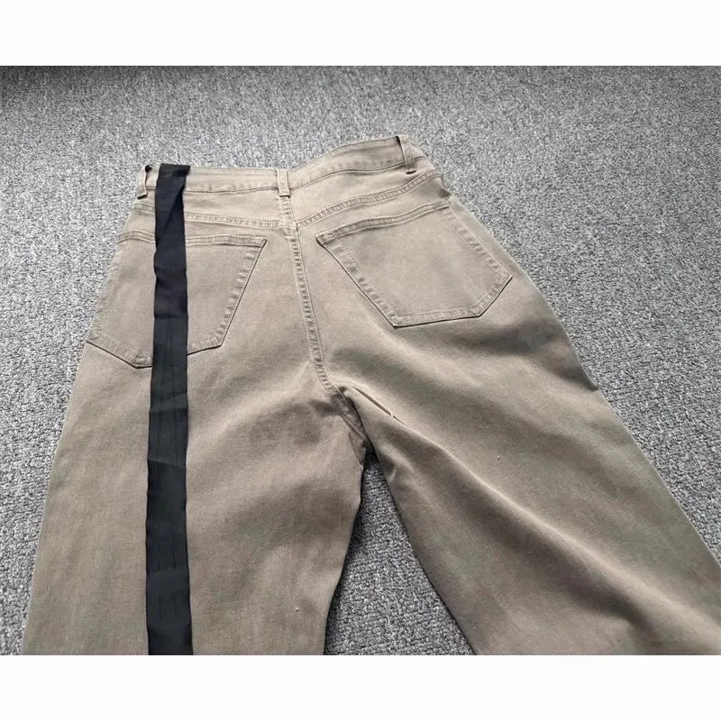 Brand New Rick Sand Zipper Pocket Fit elasticity slim fit PANT Jeans Cotton Denim Pants Comfort Casual Jeans Size S M L XL #A4