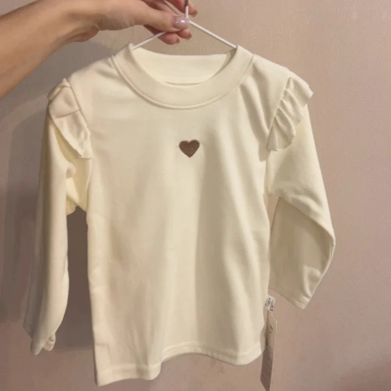 Autumn Winter Children's Clothing Baby Girls Long Sleeve T Shirts Kids Clothes Toddler Girls Warm Bottoming Shirt Tops 1-10Yrs