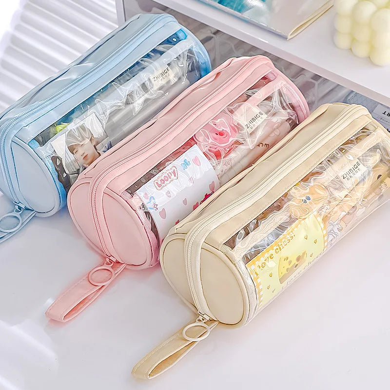 Transparent Pencil Case Creative Simple and Multifunctional Primary and Secondary School Student Stationery Pencil Case