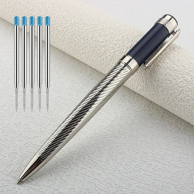 Classic 2003 Twist Ballpoint Pens, Stainless Steel Retractable Ball Point Pen Smooth Gel Ink Roller Ball Pen