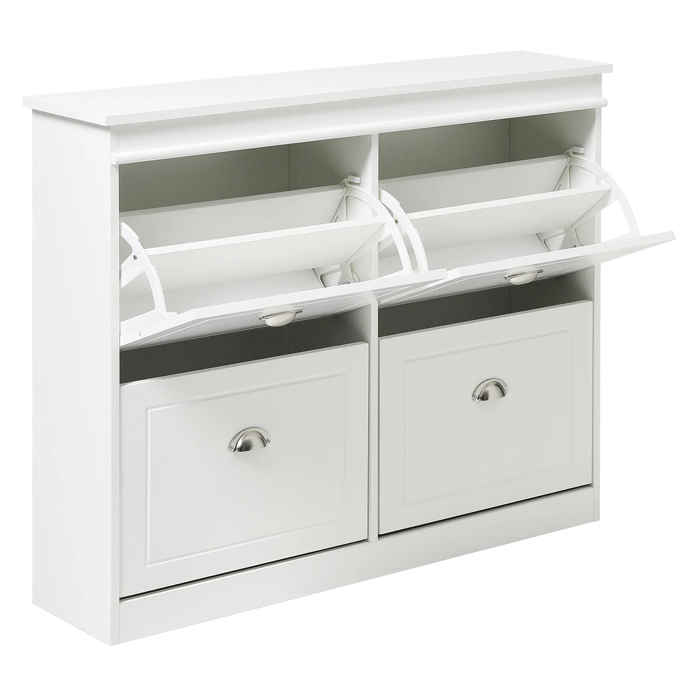 【Breeins】Flip Down Shoe Bench Cabinet, Shoes Rack Storage Organizer Shelf Home Decoration For Entryway