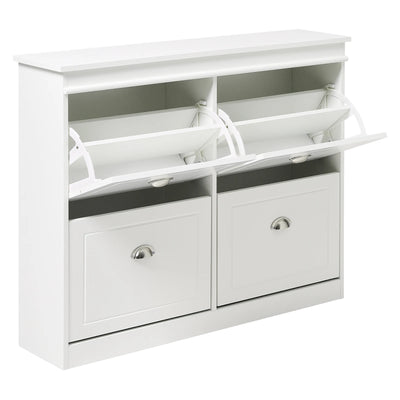 【Breeins】Flip Down Shoe Bench Cabinet, Shoes Rack Storage Organizer Shelf Home Decoration For Entryway