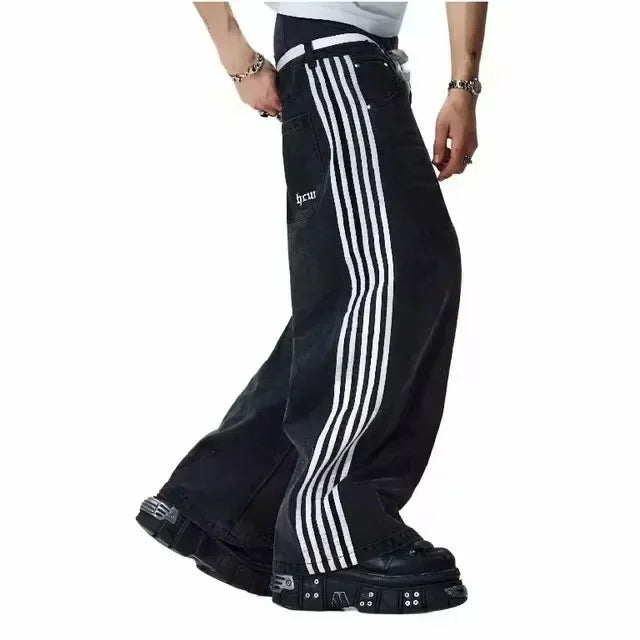 Y2k Streetwear Jeans Mens Womens Harajuku Retro Multi Pocket Washed Worn Out Jeans Fashionable Hip Hop Oversized Wide Leg Pants