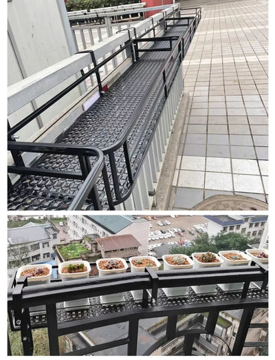 Elegant European-Style Flower Stand Expansive Iron Art Balcony Rail Organizer Decorative Hanging Pot Holder Urban Green Space