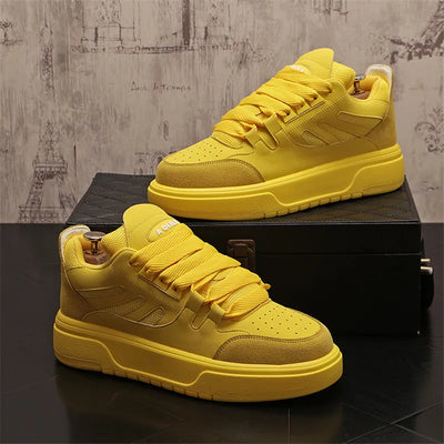 Luxury Designer Fashion New Men's Yellow Rose Red Platform Comfort Casual Board Shoes Flats Male Sports Walking Sneaker