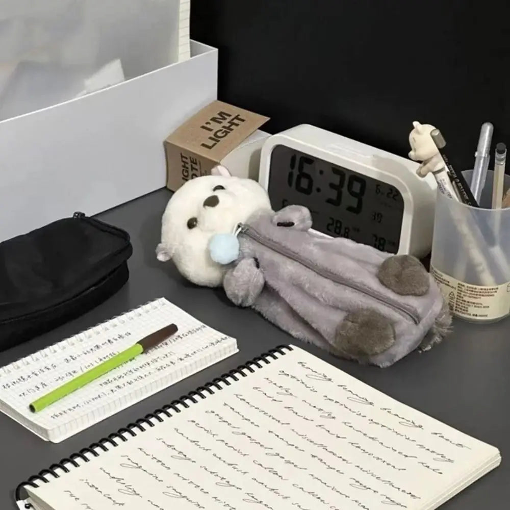 Cartoon Animal Pen Bag Large Capacity Pencil Case Multifunctional Storage Bag Student Gift Stationery Organizer School Supplies