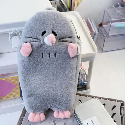 3D Mole Pencil Case Plush Cute Stationery Storage Bag Large Capacity Dirty Resistant Stationery Case Middle School Student