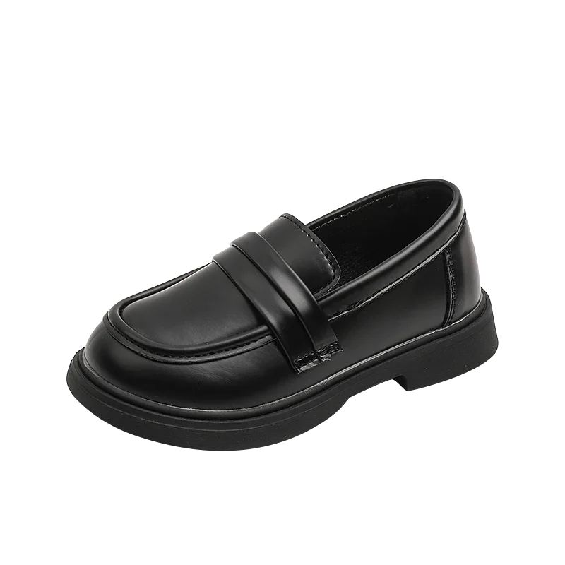 Girls Loafers Round-toe Children Fashion Princess Leather Shoes for Party Wedding Boys Kids Uniform School Shoes Soft All Match