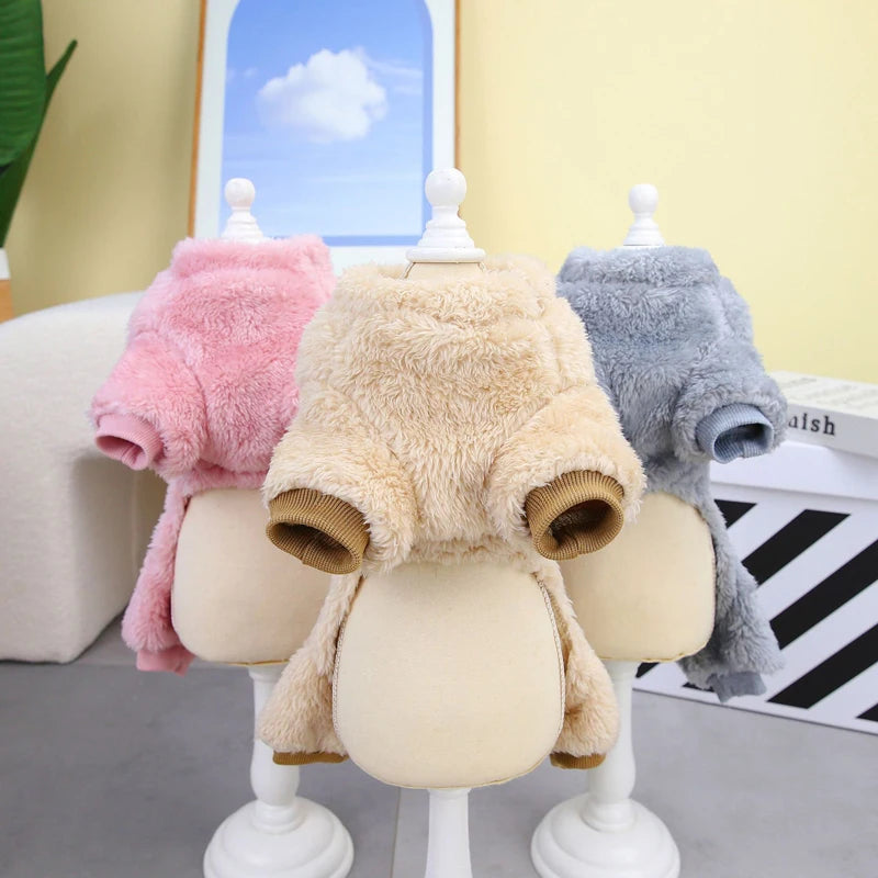 Winter Soft Dog Jumpsuit Warm Fleece Puppy Pajamas for Small Medium Dogs Clothes Pet Pyjamas Chihuahua Overalls Teddy Costumes