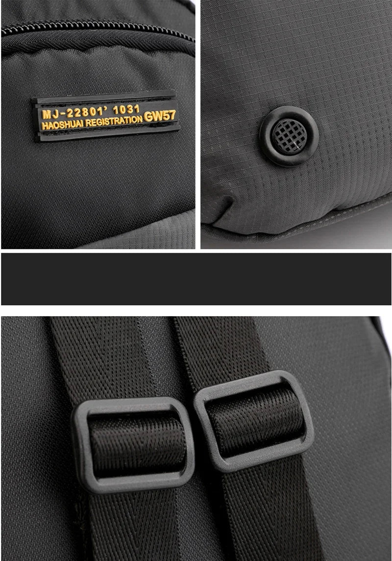 Men Nylon Small Backpack Rucksack  Multi-Functional Casual Travel Male Messenger Cross Body Chest Bags Knapsack Daypack