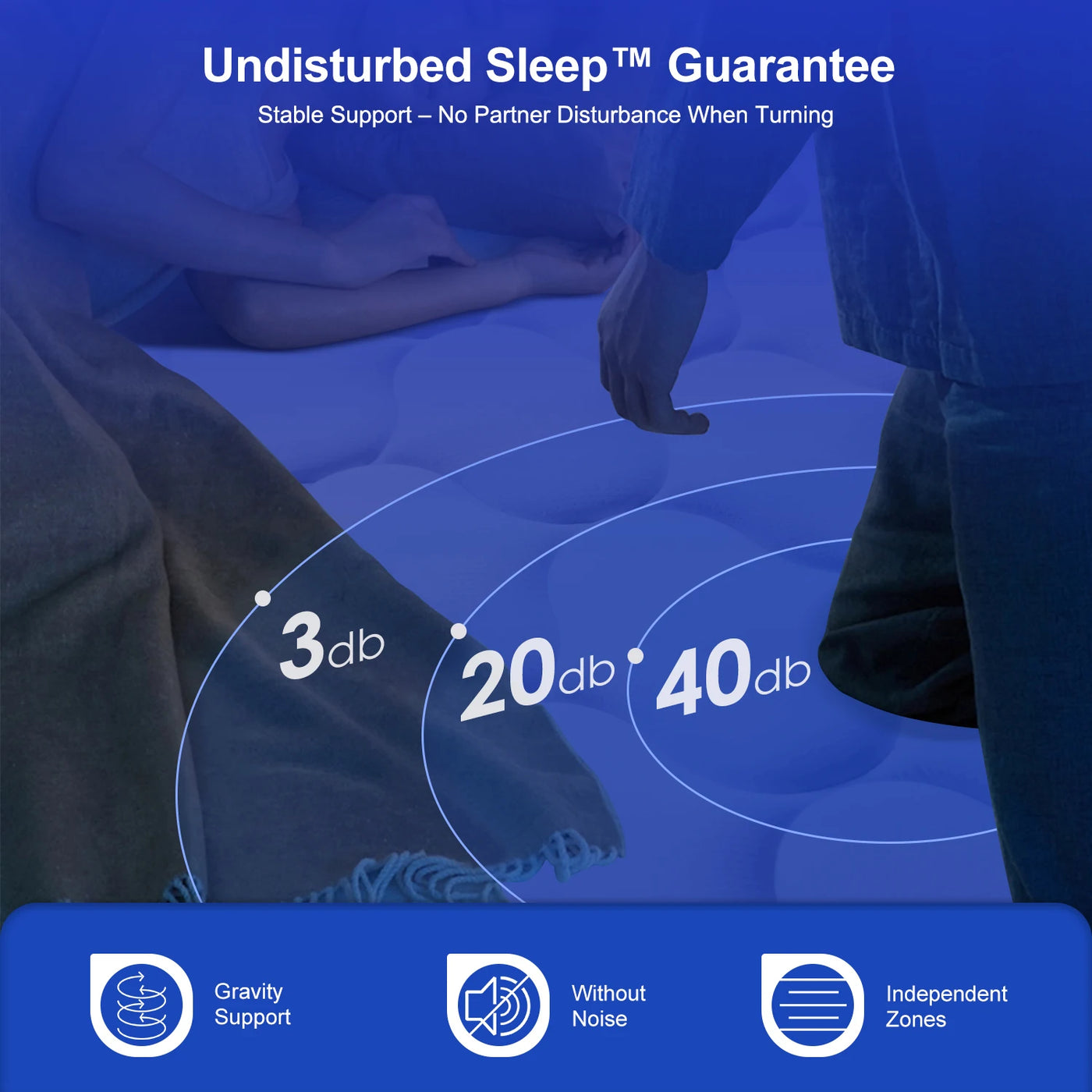 AUTHMIC 7-Zone Pocket Spring Mattress 25cm Thick Medium Firm Hybrid Breathable Anti-Mite Noiseless Bed for Adults Sleep Support