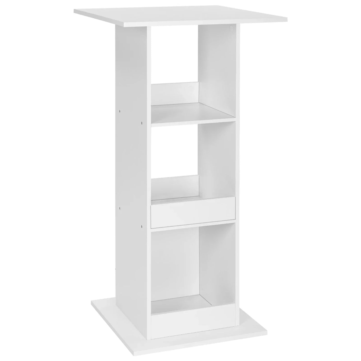 WOLTU 1PC Bar Table Bistro Square Counter Table with 3 Shelves Side Cabinet Drink Stand for Pub Kitchen Dining Room Living Room