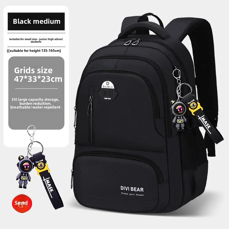 2025 Large capacity men's backpack with astronaut pendant 2 sizes of student school backpacks Student nylon school bags mochilas