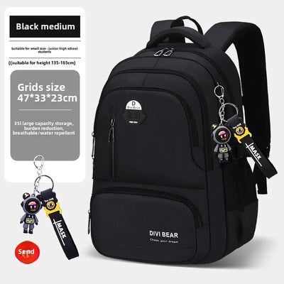 2025 Large capacity men's backpack with astronaut pendant 2 sizes of student school backpacks Student nylon school bags mochilas