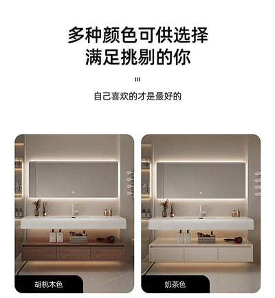 Bathroom Furniture Skin Sensor Bathroom Vanity Cabinet With Sink And Mirror Integrated Arc Washing Table Combination To Wash