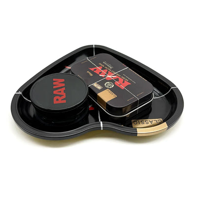 16.5x18CM Love-Shaped Cigarette Tray Tobacco Metal Rolling Tray Plate 60MM Plastics Herb Grinder 2 layer Cigarette Spice Crusher