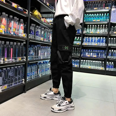 Hip Hop Women's Sweatpants Sports Fashion Cargo Pants Female Korean Harem Pants Black Loose Casual Joggers Plus Size Trousers