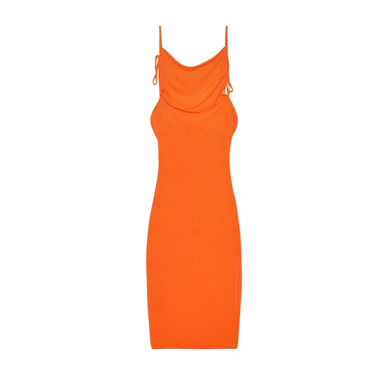 2024 New Summer Fashion Sexy Strapless Dress Strapless Hang Neck Temperament Dress