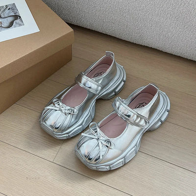 Ballerinas Woman 2025 Clogs Platform Low Heels Bow-Knot Casual Female Sneakers Summer Shoes Ladies Shallow Mouth Flats Ballet Cr