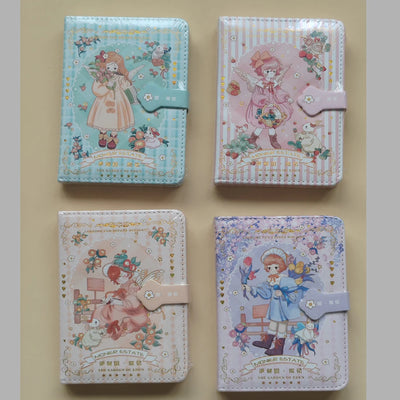 256 Page Children Cute Notebook Color Page Illustration Magnetic Button Soft Leather Diary Student Planner Agenda Notepad Book