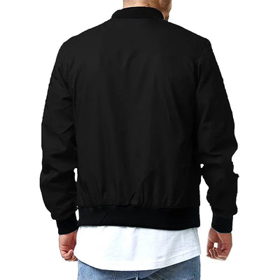 2024 Autumn and Winter Men's Stand Collar Casual Zipper Jacket Outdoor Sports Coat Windbreaker Jacket for Men Waterproof Bomber
