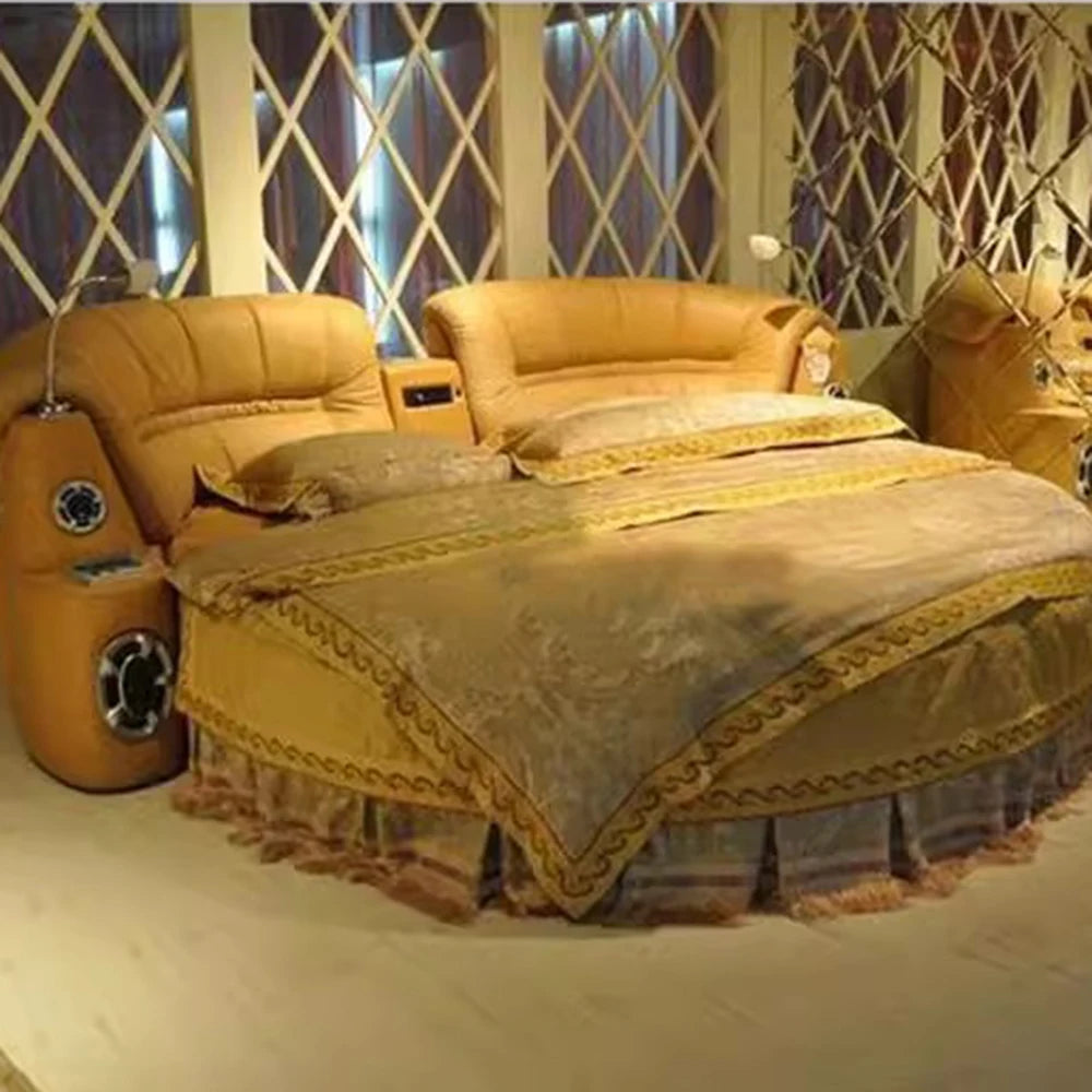 Upholstered Bedroom Beds Aesthetic Reading Smart Double Beds Sleeping Headboards Big Muebles Para El Hogar Home Furniture