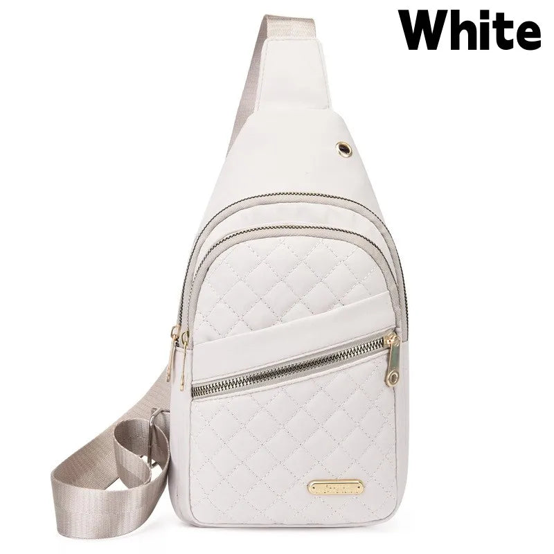 Women Chest Bag Simple Ladies Crossbody Bag Small Sling Backpack Fashion Large Capacity Waterproof Sling Bag with Headphone Jack