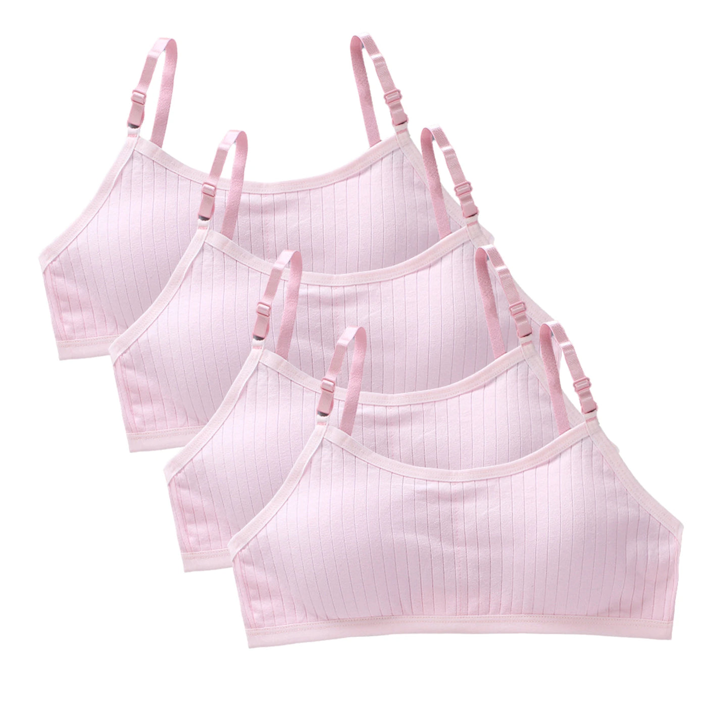 4pcs/Lot Teenage Girls Training Bras Seamless Middle High School Students Vest Bra Kids Children Back Buckle Bra Teens Underwear