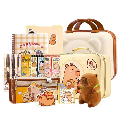 Large Capacity Gift Box Capybara Stationery Set Abundant Cute Back-to-school Gift Kit Pencil Case Study Stationery for Students