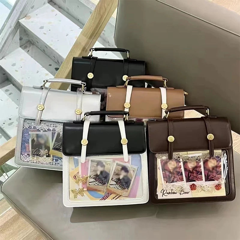 New Japanese Jk Itabag Harajuku Pain Bag For Women PU Transparent Pocket Itabag High School Girls Uniform JK Ita backpack