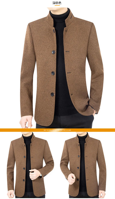 New Men Business Casual Woolen Blazers Jackets Suits Coats Woolen Blends Male Autumn Slim Fit Blazers Suits Coats Mens Clothing