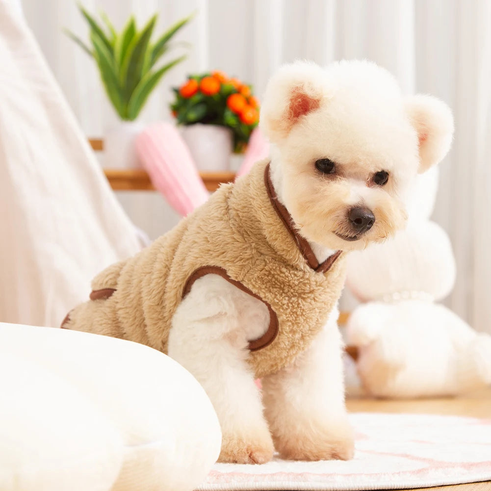 Winter Dog Jacket Warm Plush Dog Cat Vest Clothes for Puppy Kitten Sweater Chihuahua Yorkies Clothing Small Medium Dogs Pet Coat