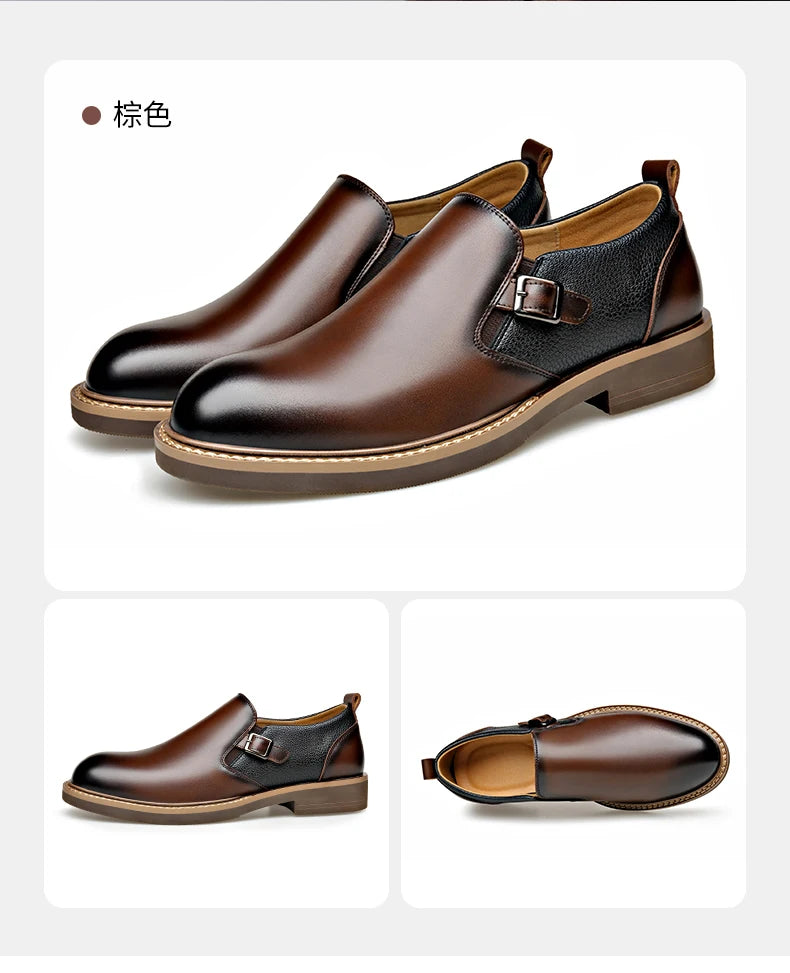 Men's Business Dress Leather Shoes Men's Soft-soled Leather One-pedal 2025 New High-end Casual Shoes Dress for Men Sneakers