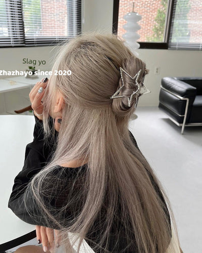 Y2g Sexy Ins Niche Style Sweet Cool Five-Pointed Star High Ponytail Back Head Metal Grip Shark Clip Hairware Hair Accessories