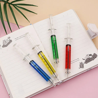Novelty Syringe Needle Shape Ballpoint Creative Styling Needle Pen Office School Stationery Pen Syringe Needle Ballpoint Pen