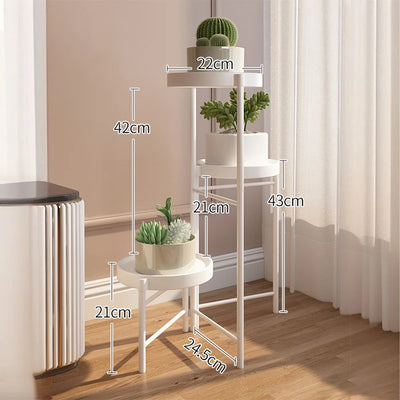 Foldable Corner Plant Stand Indoor Outdoor Tiered Plant Shelf Foldable Flower Holder Display Rack for Garden Patio Balcony