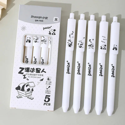 5 Pcs/set Lovely Puppy Cute Stationery Writing Pen Quick Drying Simple Model Press Gel Pen For Student Office School Supplies