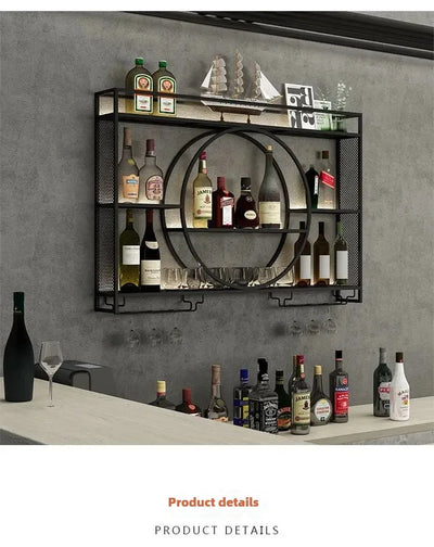 Wall Mount Wine Rack Bottle Wine Bar Cabinet Holder Adapt Single Miniature Black Cup Glass Storage Wine Cabinet Decor Szafeczki