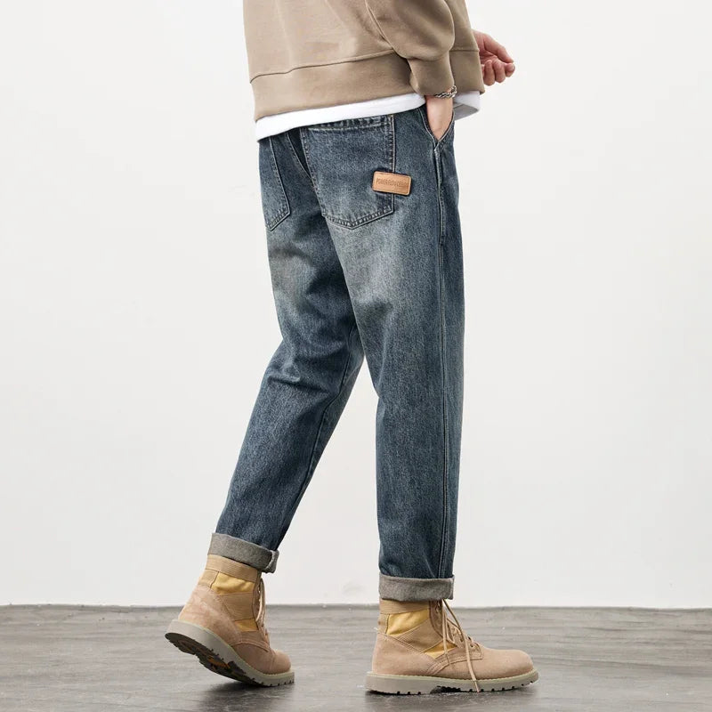 Men's Jeans Baggy Pants Loose Fit Harem Pants For Men Clothing Streetwear Fashion Pockets Patchwork Large Trousers Oversized 42