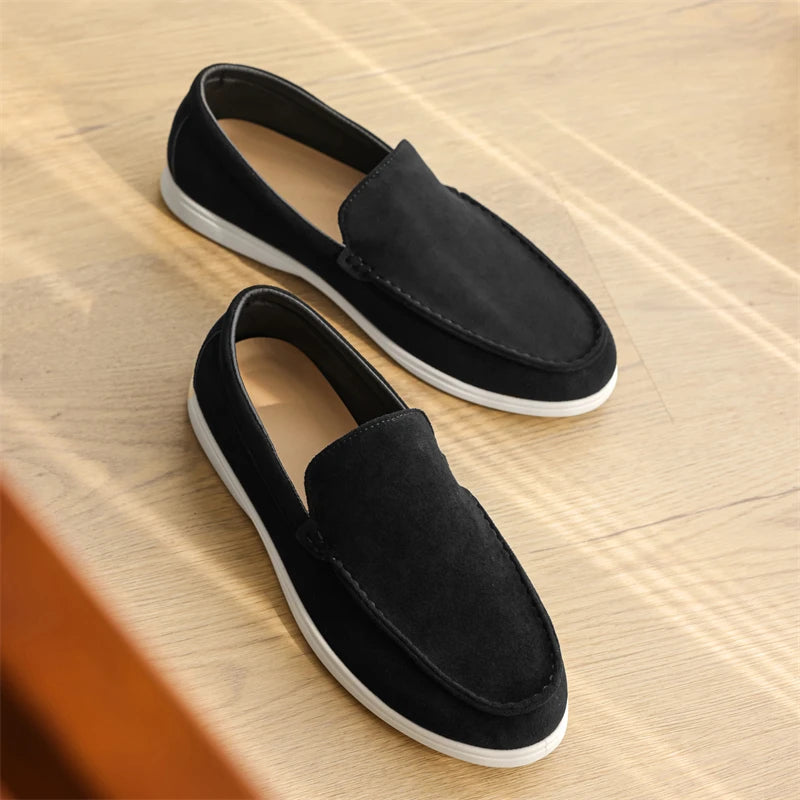 Men's Casual Shoes Cow Suede Genuine Leather Men Classic British Style Loafers Moccasins Mens Light Comfortable Driving Flats