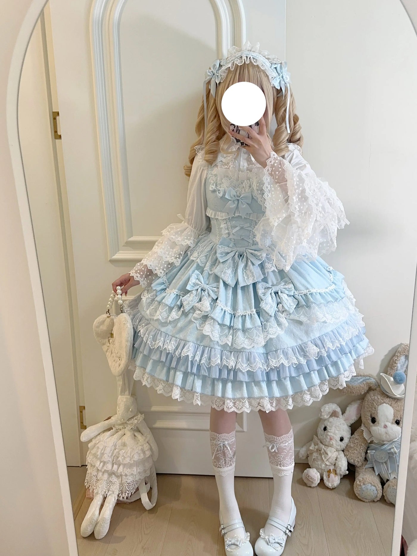 Original Lolita Dress Set Doll Feeling Girl Women's Sweet Jsk Suspender Dress Princess Fairy Lace Bow Sling Cake Dresses