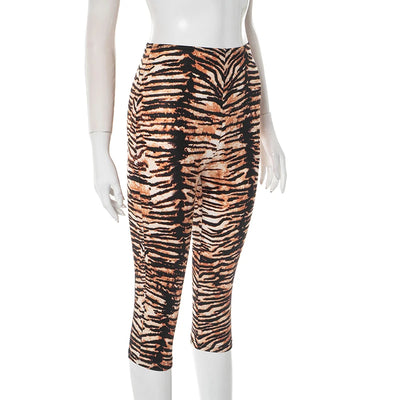 Tiger Print Stretch High-Waisted Pants