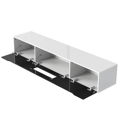 Anajqaqia TV Cabinet, High GlossTV Stands, Modern TV Cabinet with Color Changing LED Lighting and Storage Space, 180×30×35 cm