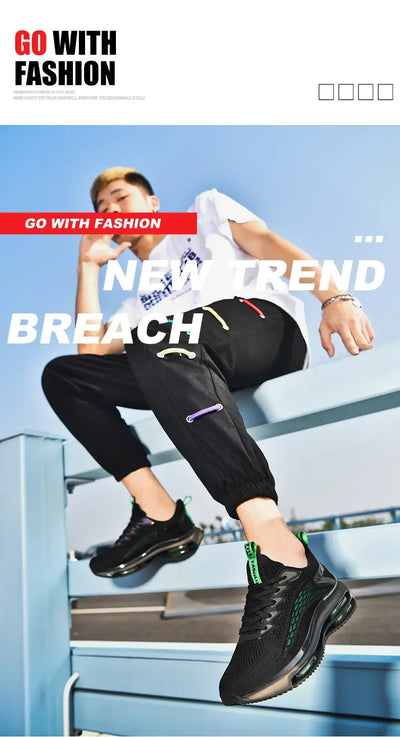 Sneakers Men New Fashionable Thick Soled Anti Slip Shock-absorbing Running Casual Sneakers Summer Mesh Shoes Zapatillas Hombre