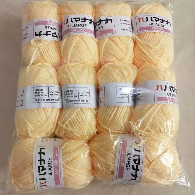 Soft Milk Cotton Knitting Yarn Set Multi Color Handmade Knitting Cotton Yarn For DIY Crochet Scarf Sweater Hat Doll Craft