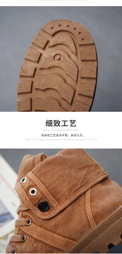 Ankle Boots for Men Sneakers Lace-up Outdoor Men Casual Shoes Flats Breathable Comfortable Canvas Shoes Male Zapatos Hombre