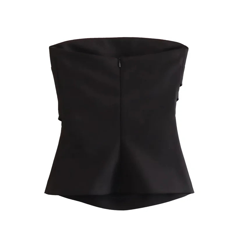 2025 Women Tube Top White Black Off Shoulder Crop Top Female Pink Sleeveless Backless Sexy Tops Woman Fashion Corset Tops