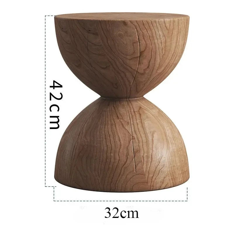 Solid Wood Stump Stool Rustic Wooden Pier Side Table Nordic Round Log Seat Boho Home Decor Accent Creative Living Room Footrest